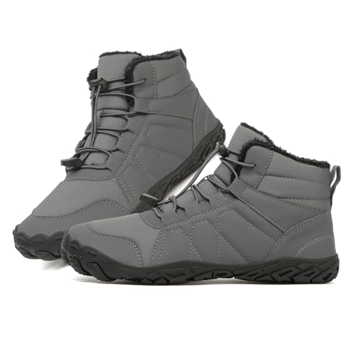 Deedlite Barfußschuhe Damen Winter, Extrem Warme Gefütterte, Winterschuhe Herren Wasserdicht, Outdoor Winterstiefel von Deedlite