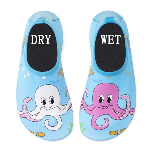 Deedlite Farbwechsel Badeschuhe Kinder, Magisch Schwimmschuhe Kinder, Wasserschuhe für Junge Mädchen Strandschuhe Sommer von Deedlite