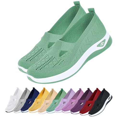 Orthopädische Schuhe Damen, Annelie Schuhe, Sommerschuhe mit Arch Support & Komfort, Leichte Barfußschuhe Sneaker Slipper Walkingschuhe für Frauen (Grün, 35) von Deedlite