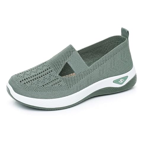 Orthopädische Schuhe Damen, Annelie Schuhe, Sommerschuhe mit Arch Support & Komfort, Leichte Barfußschuhe Sneaker Slipper Walkingschuhe für Frauen (Grün, 39) von Deedlite