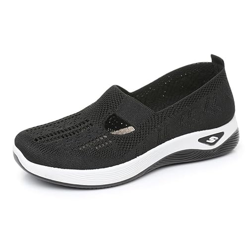 Orthopädische Schuhe Damen, Annelie Schuhe, Sommerschuhe mit Arch Support & Komfort, Leichte Barfußschuhe Sneaker Slipper Walkingschuhe für Frauen (Schwarz, 40) von Deedlite