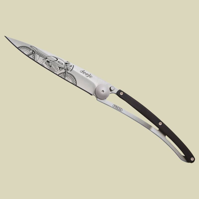 Deejo Taschenmesser 37g Ebenholz Titan Größe one size Farbe Cafe Racer von Deejo
