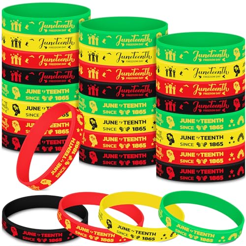 Deekin 50 Stück Juneteenth Gummi-Armbänder Juneteenth Silikon Armband Armbänder Schwarz Freendom Day Geschenke Patriotisches Partyzubehör für afrikanische afro amerikanische Festival Deekin 50 Stück Juneteenth Gummi-Armbänder Juneteenth Silikon Armband Armbänder Schwarz Freendom Day Geschenke Patriotisches Partyzubehör für afrikanische afro amerikanische Festival von Deekin