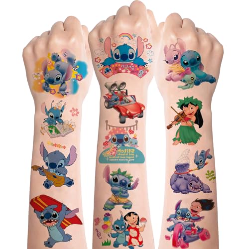 Tattoo Kinder,160+ Stitch Tattoo Set Kinder, Niedlich Lilo&Stitch Kinder Tattoo,Hautfreundlich Kindertattoos Jungs Mädchen,Cartoon Tattoos für Kinder Kindergeburtstag Mitgebsel Party Gastgeschenke von Deen