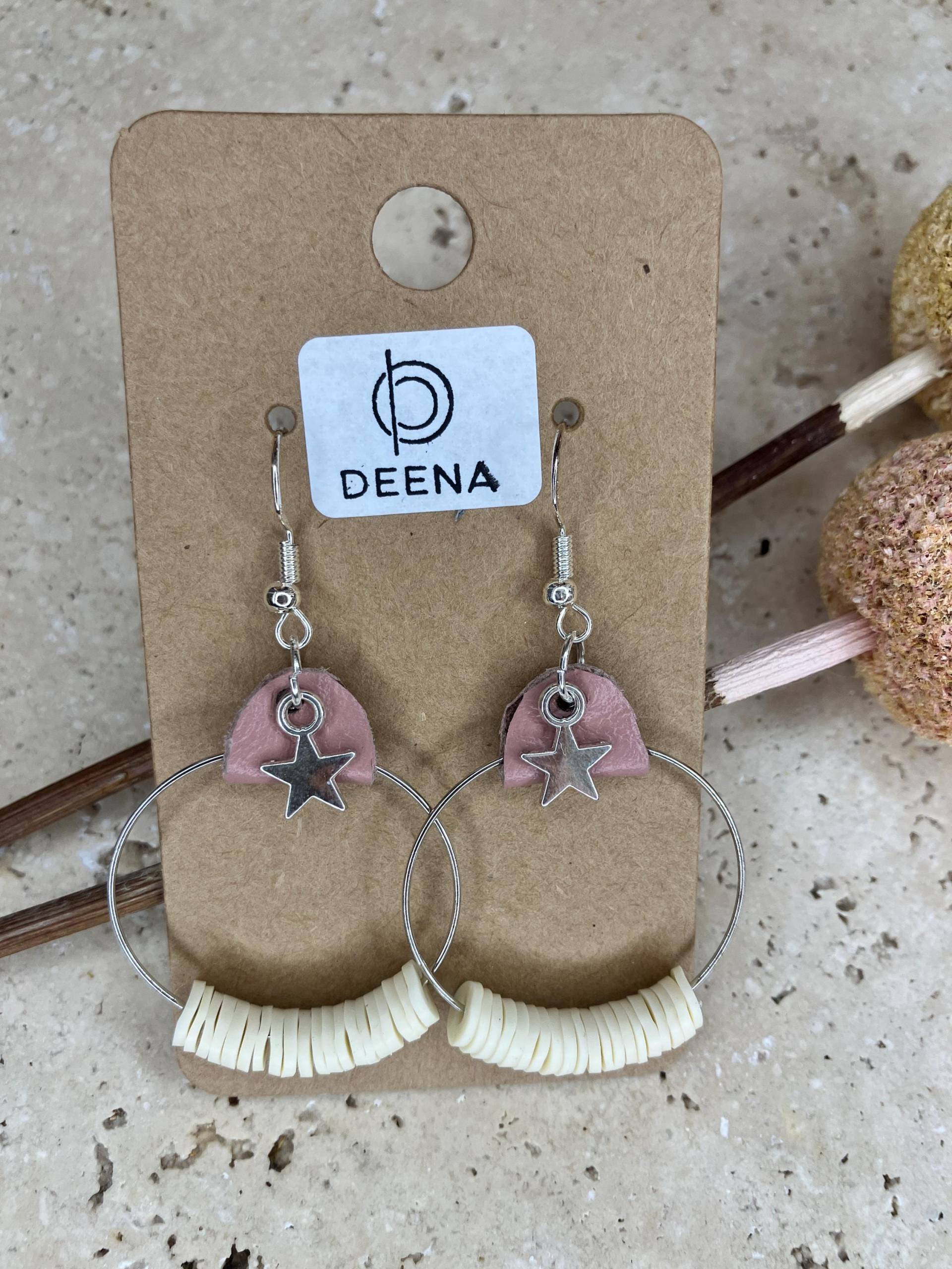 Deena - Handgemachte Ohrringe Aus Edelstahl Mit Leder, Rosa Beige Silberfarbenen Akzenten, Modern & Ausgefallen Deena - Handgemachte Ohrringe Aus Edelstahl Mit Leder, Rosa Beige Silberfarbenen Akzenten, Modern & Ausgefallen von DeenaDesignDortmund