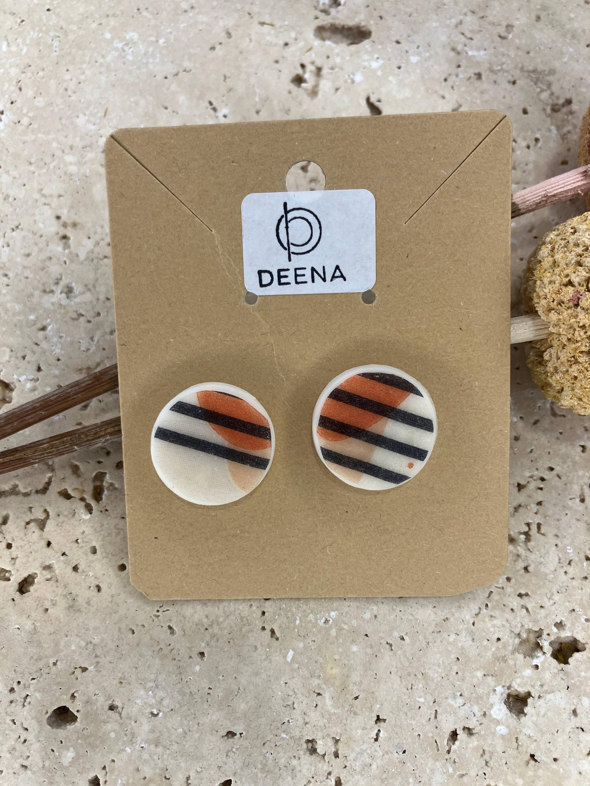 Deena - Handgemachte Ohrstecker Aus Polymer Ton, Beige Rot Rosa Schwarz Bauhaus Stil, Elegant & Minimalistisch Deena - Handgemachte Ohrstecker Aus Polymer Ton, Beige Rot Rosa Schwarz Bauhaus Stil, Elegant & Minimalistisch von DeenaDesignDortmund