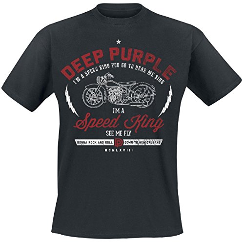 Deep Purple Herren Speed King T-Shirt, Schwarz, XXL von Deep Purple