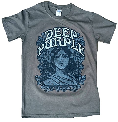 Deep Purple Herren T-Shirt Grau Official Merchandise Vintage Rock Star Flower Power Woman S 46 von Deep Purple