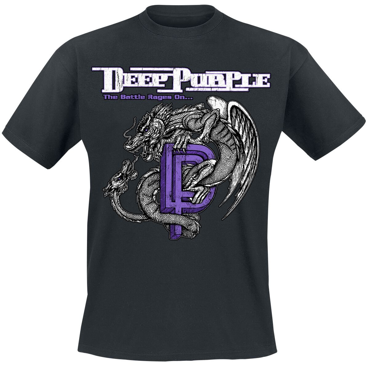 Deep Purple T-Shirt - Battle rages on - S bis XXL - für Männer - Größe M - schwarz  - Lizenziertes Merchandise! von Deep Purple