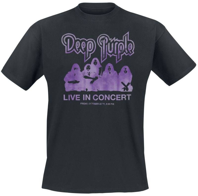 Deep Purple T-Shirt - Live In Concert - S - für Männer - Größe S - schwarz  - Lizenziertes Merchandise! von Deep Purple