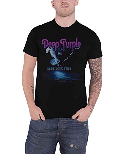 Deep Purple T Shirt Smoke On The Water Band Logo Nue offiziell Herren Schwarz M von Deep Purple