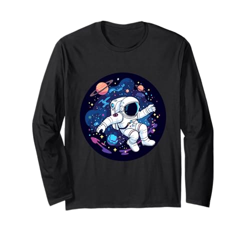 Die galaktische Reise des Astronauten zur Entdeckung Neuer Welten, Kinder Langarmshirt Die galaktische Reise des Astronauten zur Entdeckung Neuer Welten, Kinder Langarmshirt von Deep Space Mystery Planets Spaceship Mars
