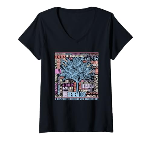 Damen Baumwurzelwurzeln der Genealogie -Familie Ancestry Heritage T-Shirt mit V-Ausschnitt Damen Baumwurzelwurzeln der Genealogie -Familie Ancestry Heritage T-Shirt mit V-Ausschnitt von Deep Wurzelbekleidung