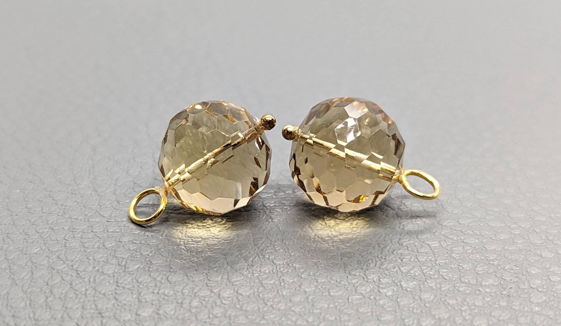 Aaa+ Citrin Ohrring Charms Mit 750 Gold Anhängerschlaufen von DeepColorGems