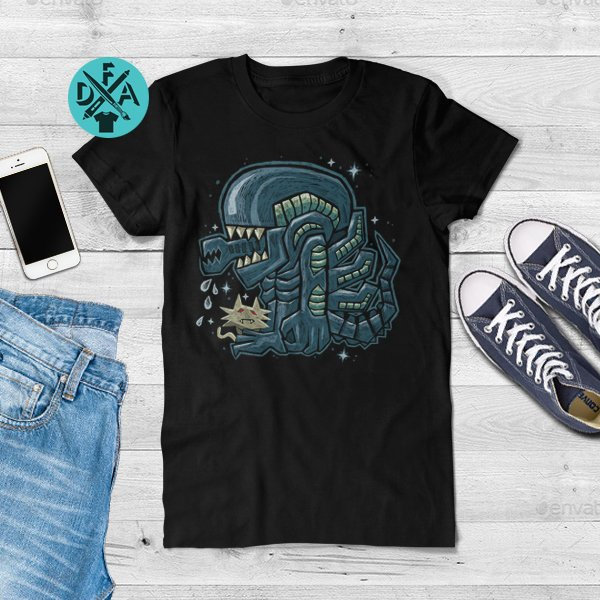 Niedliches Space Monster T-Shirt Für Herren Und Damen Niedliches Space Monster T-Shirt Für Herren Und Damen von DeepFriedArt