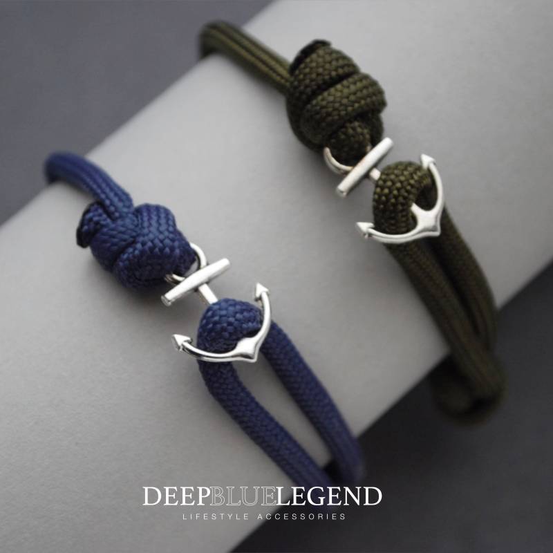 2Er Set Silber Anchor Armbänder Herren Damen Paare Geschenk His & Her Armband Für Und Freundschaften Bff von Deepbluelegend