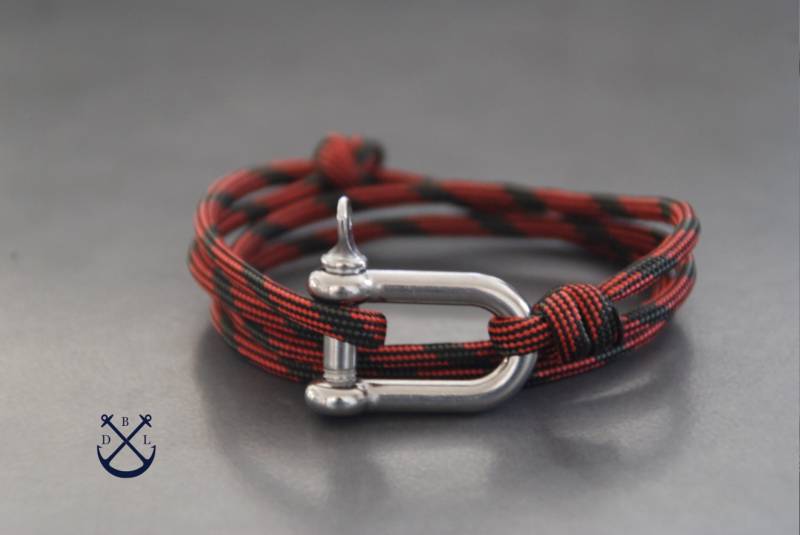 Feuer Silber Oval Schäkel Armband Wählen Sie Ihre Farbe Seil Herren & Damen Geschenk Für Sie Und Ihn Unisex von Deepbluelegend