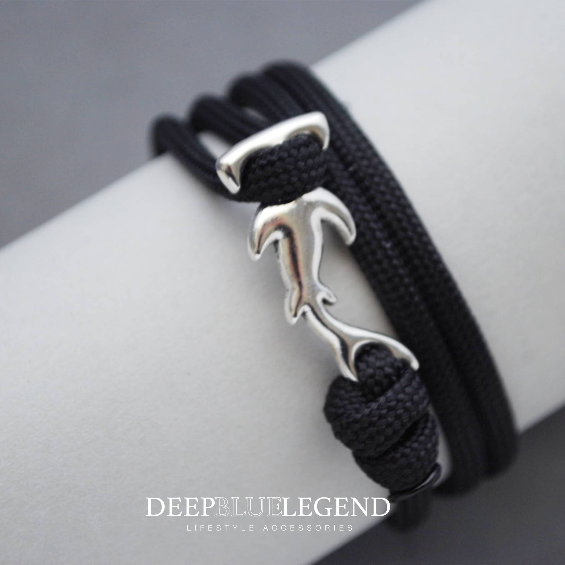 Hammerhai Hai Armband Khaki Grün Seil Herren & Damen Geschenk Für Sie Ihn Unisex Fisch von Deepbluelegend