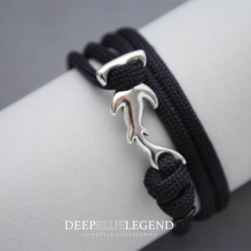 Hammerhai Hai Armband Khaki Grün Seil Herren & Damen Geschenk Für Sie Ihn Unisex Fisch von Deepbluelegend