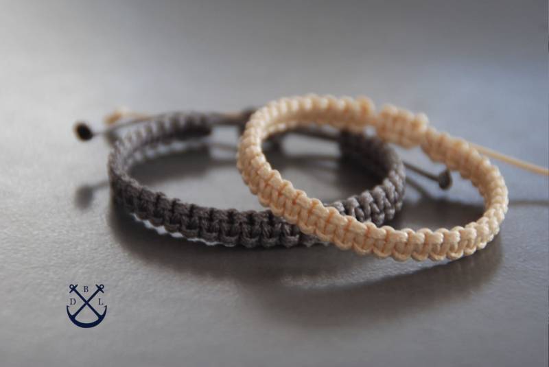 Paar Armbänder Makramee Knoten - 2Er Set Gewachste Schnur Sein Her Baumwollarmband Passende Herren Damen von Deepbluelegend
