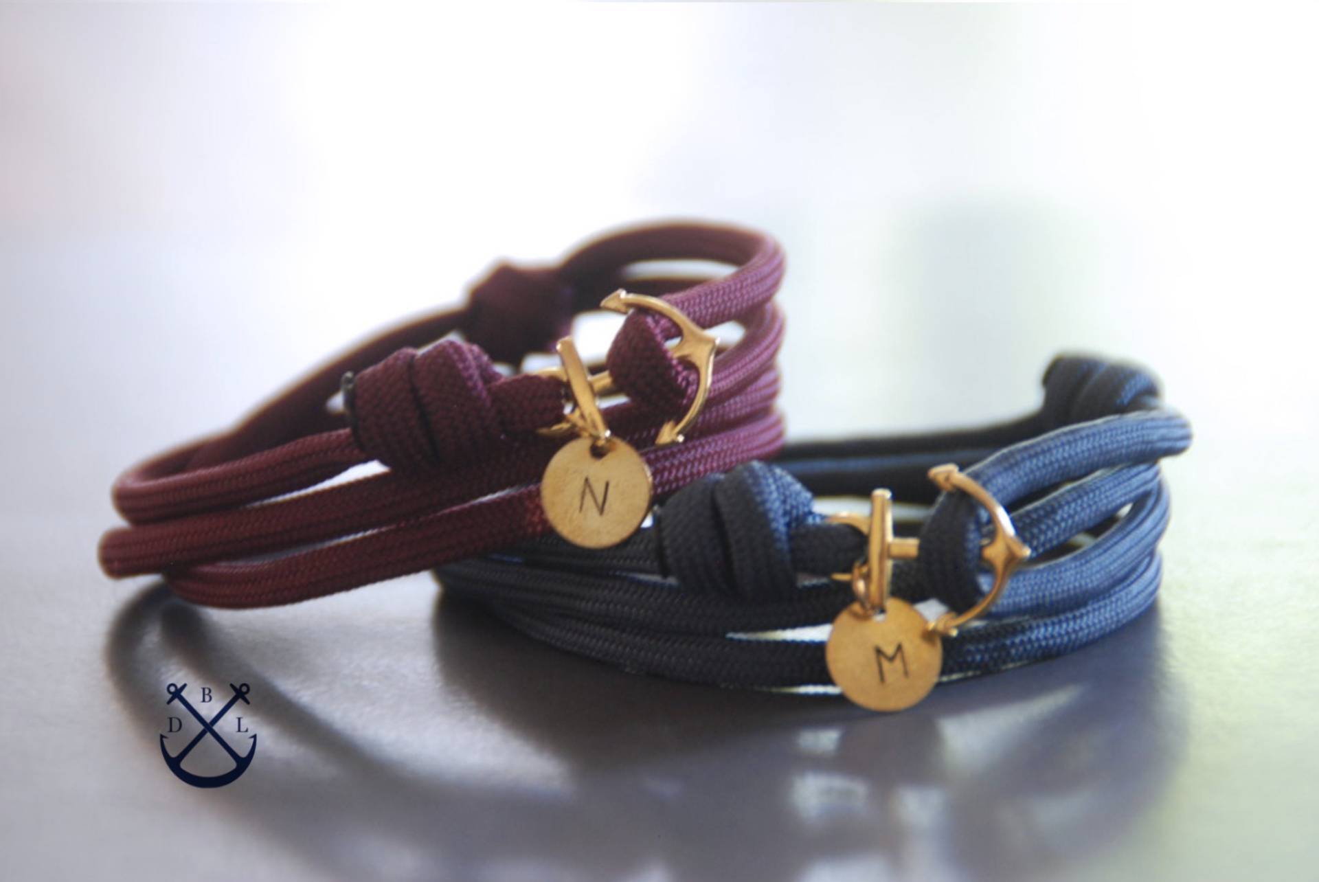 Personalisierte His & Hers Kleine Anchor Armbänder 2Er Set Herren Damen Paare Geschenk Armband Schmuck von Deepbluelegend