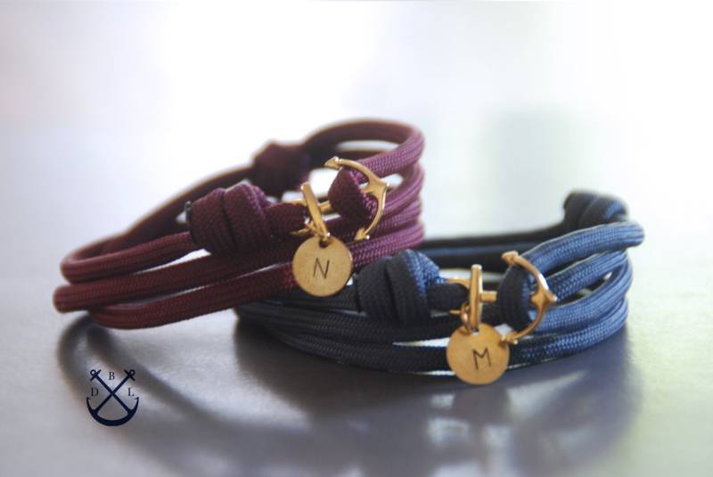Personalisierte His & Hers Kleine Anchor Armbänder 2Er Set Herren Damen Paare Geschenk Armband Schmuck von Deepbluelegend