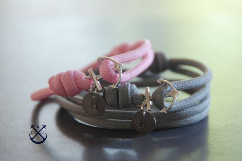 Personalisierte His & Hers Kleine Anchor Armbänder 2Er Set Herren Damen Paare Geschenk Armband Schmuck von Deepbluelegend