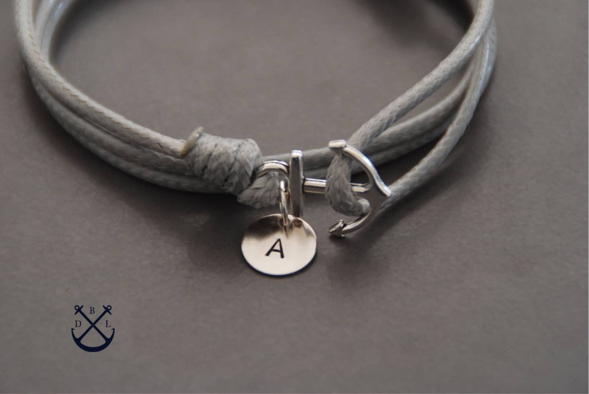Personalisiertes Silber Anker Armband Dünne Kordel Herren Damen Geschenk Idee Paare Liebes von Deepbluelegend