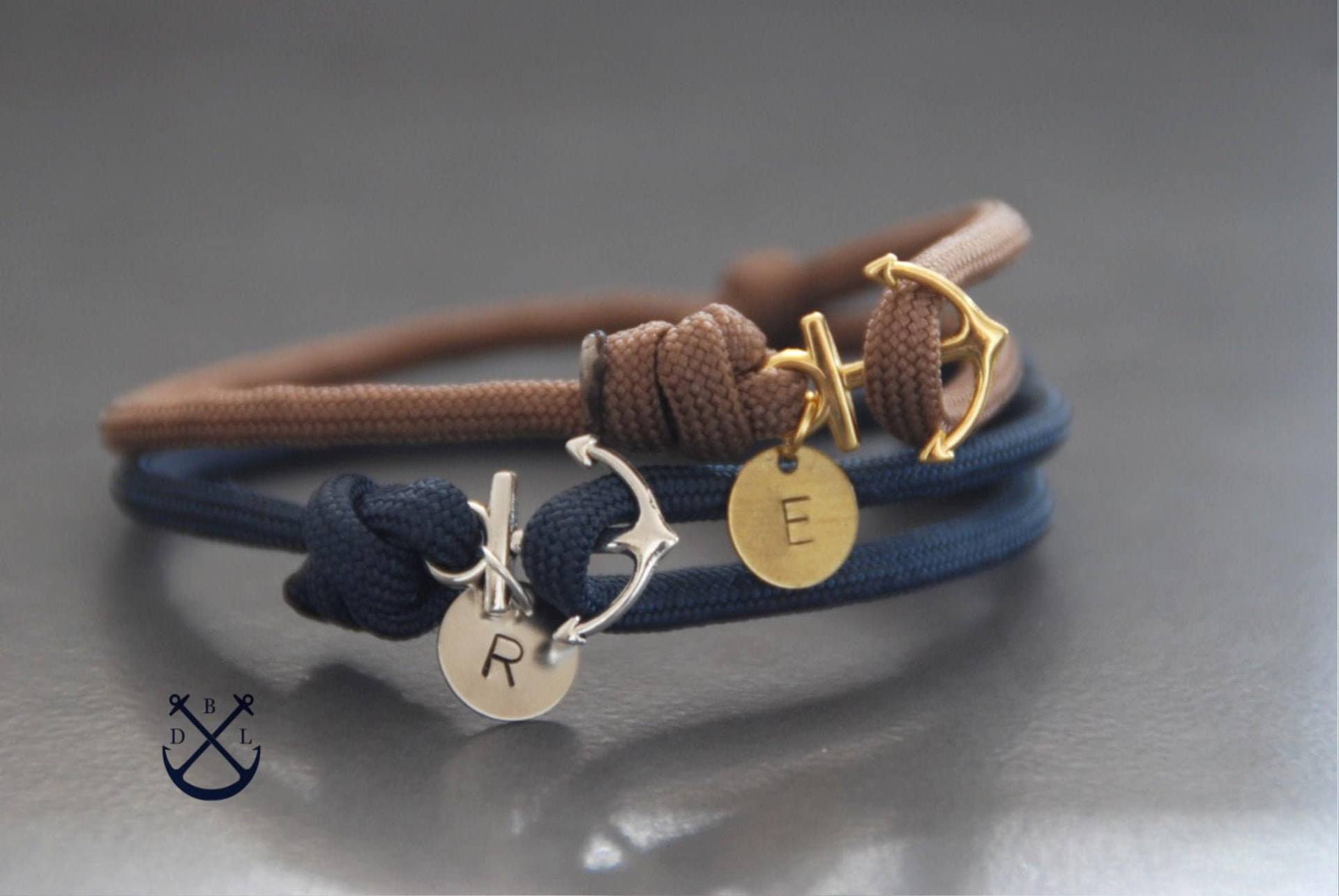 Personalized His & Hers Anchor Armbänder 2Er Set Herren Damen Paare Geschenk Armband Schmuck von Deepbluelegend