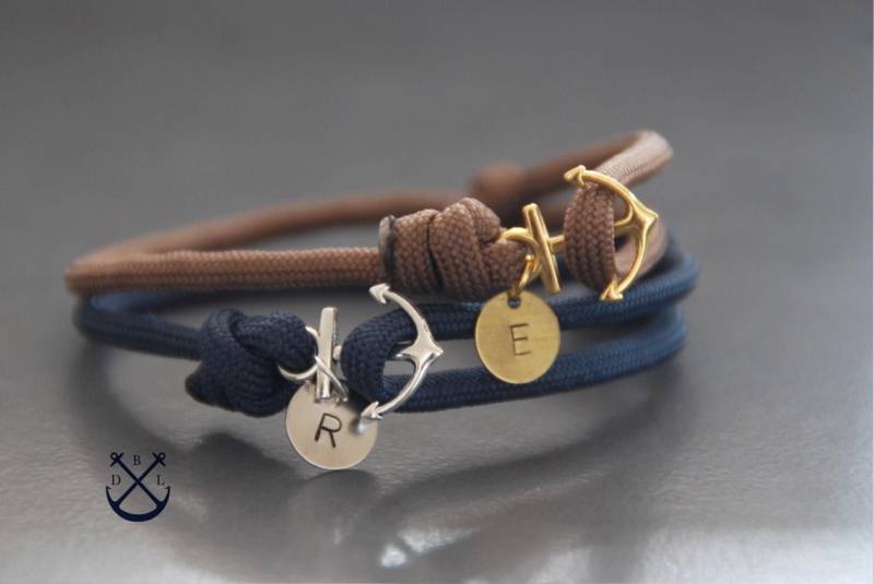 Personalized His & Hers Anchor Armbänder 2Er Set Herren Damen Paare Geschenk Armband Schmuck von Deepbluelegend