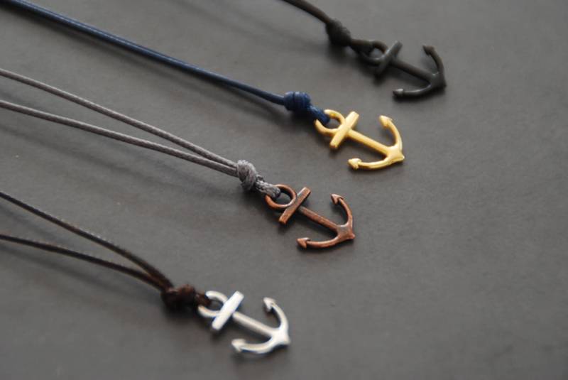 Wählen Sie Ihre Farbe Anker Halskette Für Männer Kordel Geschenk Unisex Schmuck Accessoire von Deepbluelegend