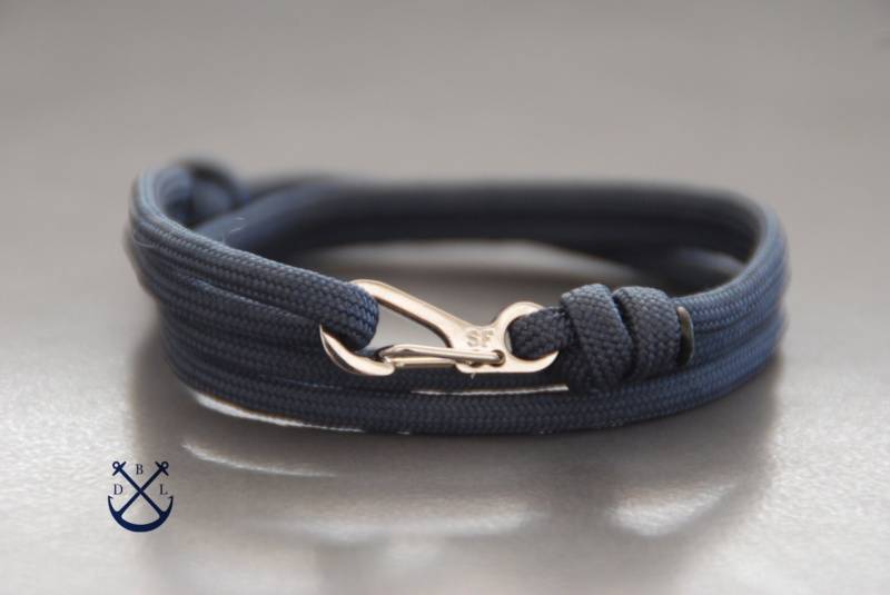 Wählen Sie Ihre Farbe Silber Verschluss Armband Dunkelblau Seil Herren & Damen Geschenk Für Sie Ihn Unisex von Deepbluelegend