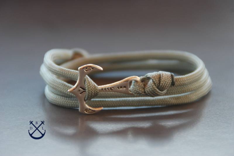 Wählen Sie Ihre Farbe Silber Vintage Anker Armband Grau Seil Herren & Damen Geschenk Für Sie Ihn Unisex von Deepbluelegend