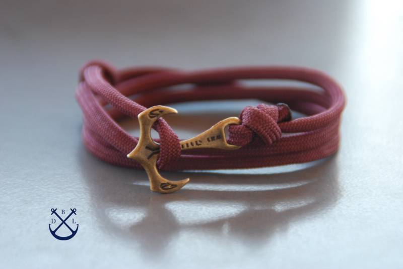 Wählen Sie Ihre Farbe Vintage Bronze Anker Armband Burgund Herren & Damen Geschenk Für Sie Ihn Unisex von Deepbluelegend