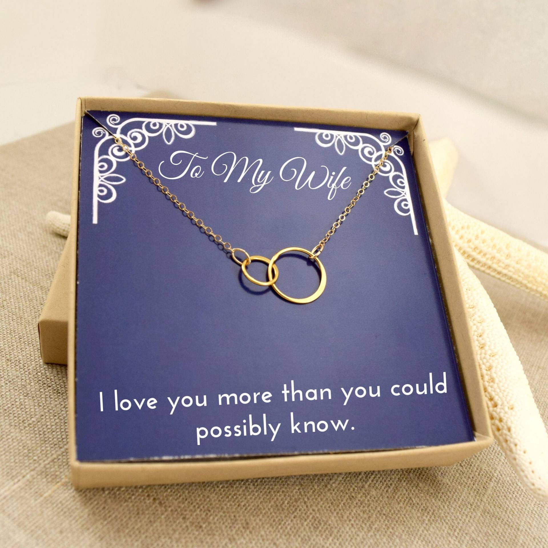 Anschließen Kreise Halskette, Gold Vermeil, Valentinstag Geschenk Für Frau von DeeplyRootedLove