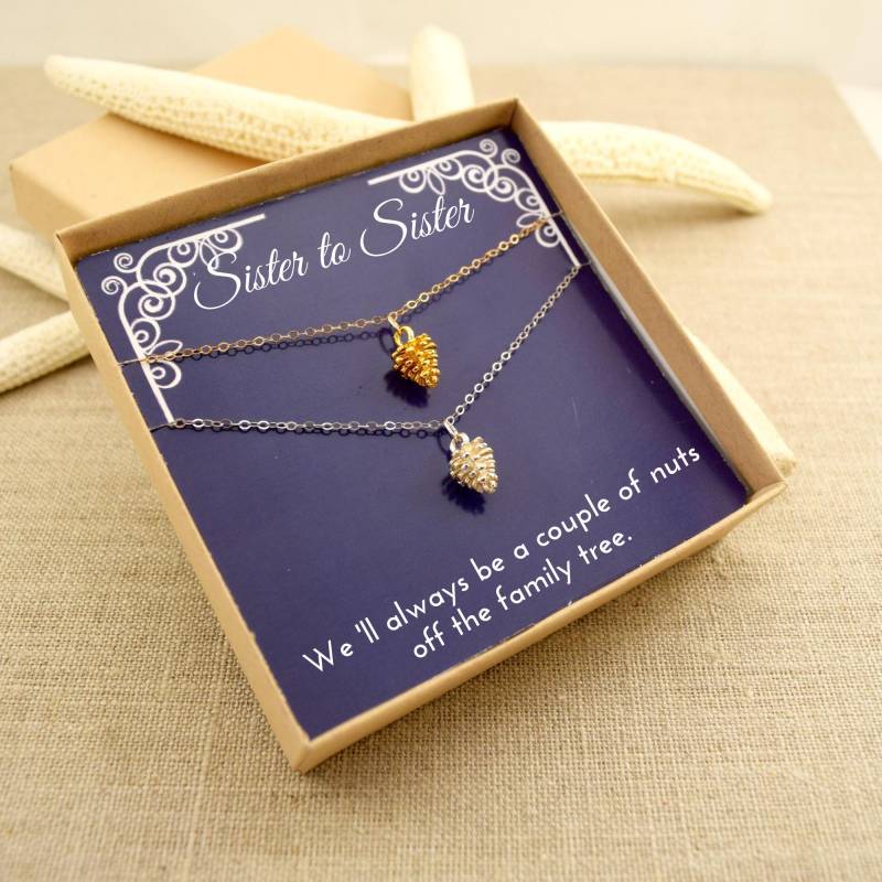 sterling Silber Tannenzapfen Halskette, Schwester Geschenk von DeeplyRootedLove