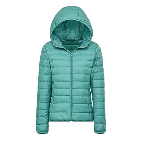 Damen Dünne Daunenjacke Weiß Entendaunen Ultraleichte Jacke Warm Mantel Tragbare Outwear, türkis, 38 von Deepsko