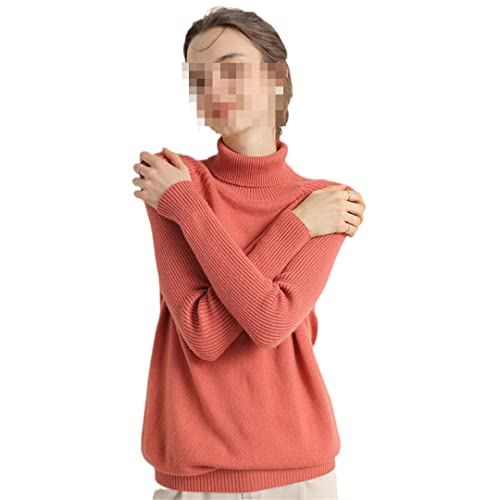 Deepsko Damen Rollkragen Merinowolle Kaschmir Pullover Strick Pullover, rose, M von Deepsko