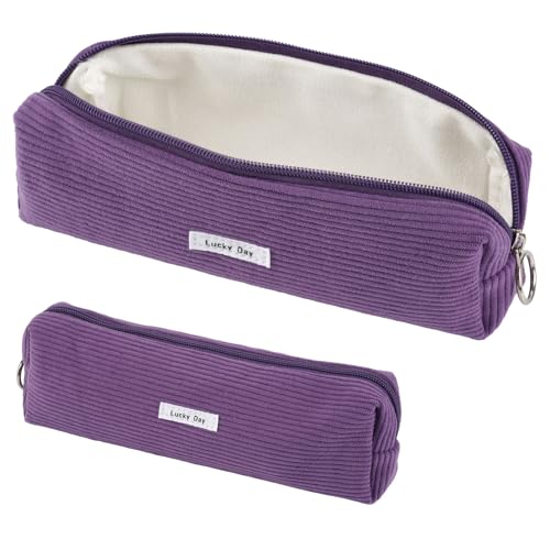 Deepton Federmäppchen, Mäppchen Cord-Stoff, Schlamppermäppchen Damen, Federmäppchen Mädchen, Federtasche Stiftetasche Stiftemappe, Pencil Case, Cord Federtasche für Mädchen Teenager Schule, Büro von Deepton