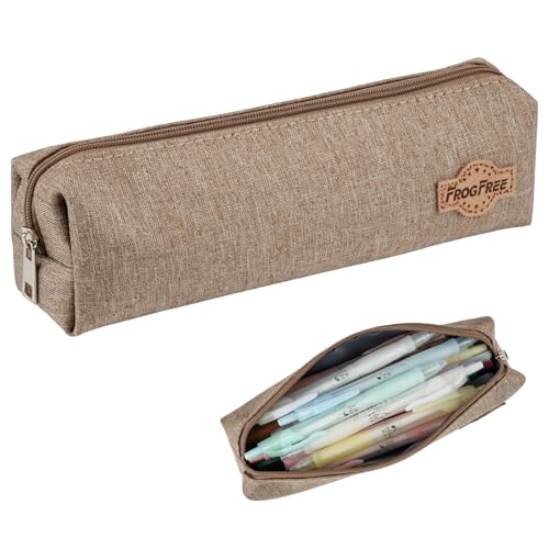 Deepton Federmäppchen, 20cm Hellgrau Mäppchen Teenager, Große Kapazität Federtasche, Wasserdicht Tragbar Federmappe Schulmäppchen Pencil Case für Schule & Büro - Braun von Deepton