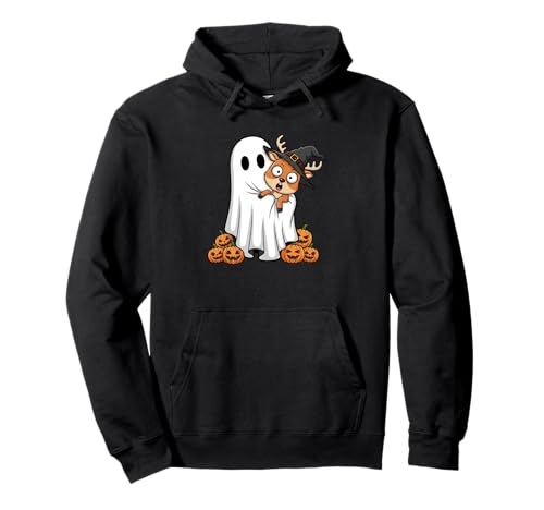 Lustiger Geist Hirsch Kürbis Halloween Kinder Herren Damen Pullover Hoodie von Deer Lovers Cute Halloween Outfits for Boy Girl