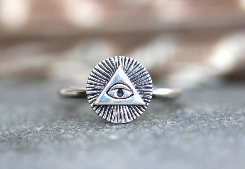 sterling Silber Böses Auge Ring Alles Sehende Der Vorsehung Hexe von DeerGirlDesigns