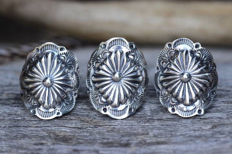 Silber Concho Ring Sterling Schild Südwestlichen von DeerGirlDesigns