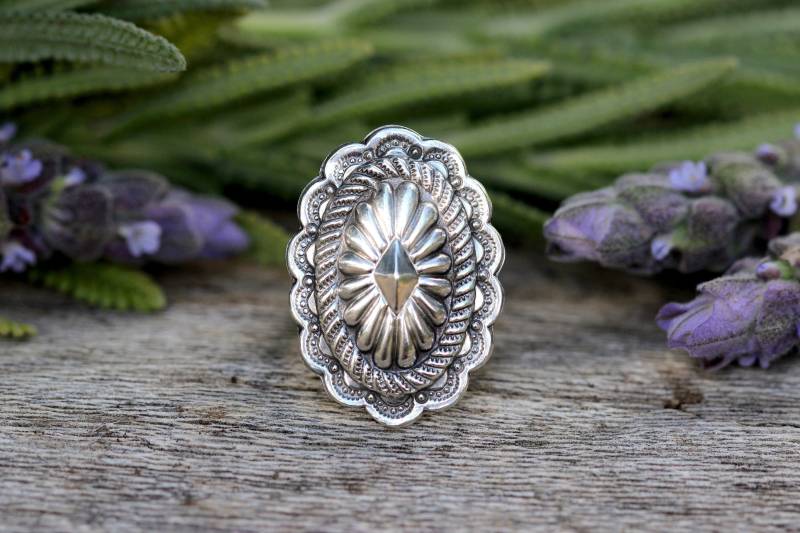 sterling Silber Concho Ring Silber-statement Südwestlichen Schmuck von DeerGirlDesigns