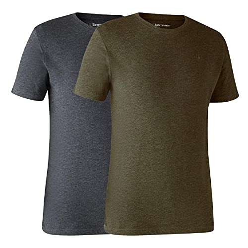 Basic 2-Pack-T-Shirt Abenteuer grün Melange von Deerhunter