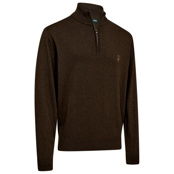 Deerhunter - Harrington Knit with 1/2-Zip - Merinopullover Gr XL schwarz/braun von Deerhunter