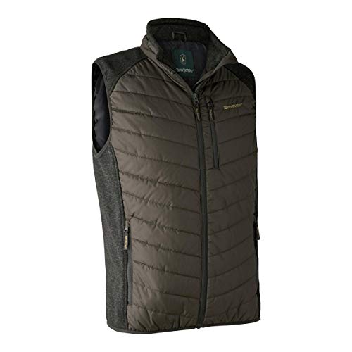 Deerhunter Moor Padded Waistcoat w. Knit Timber X-Large Green X-Large Green von Deerhunter