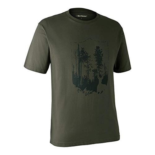 Deerhunter T-Shirt with Shield XXX-Large XXX-Large Green von Deerhunter