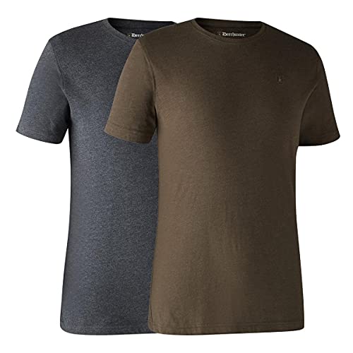 Grundlegendes 2-Pack-T-Shirt braunes Blatt Melange von Deerhunter