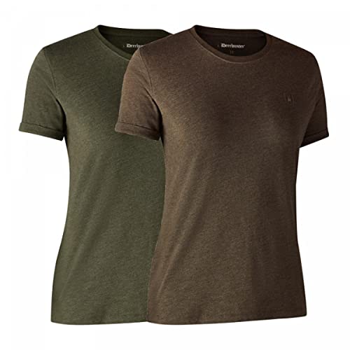 Ladies Basic 2-Pack T-Shirt Adventure GreenBrown von Deerhunter